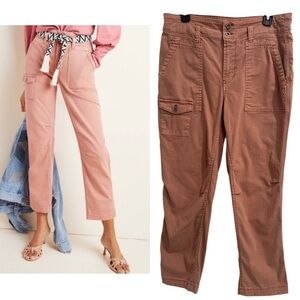Anthropologie The Wanderer Pants Dusty Pink Stretch Cargo Utility Petite 30p